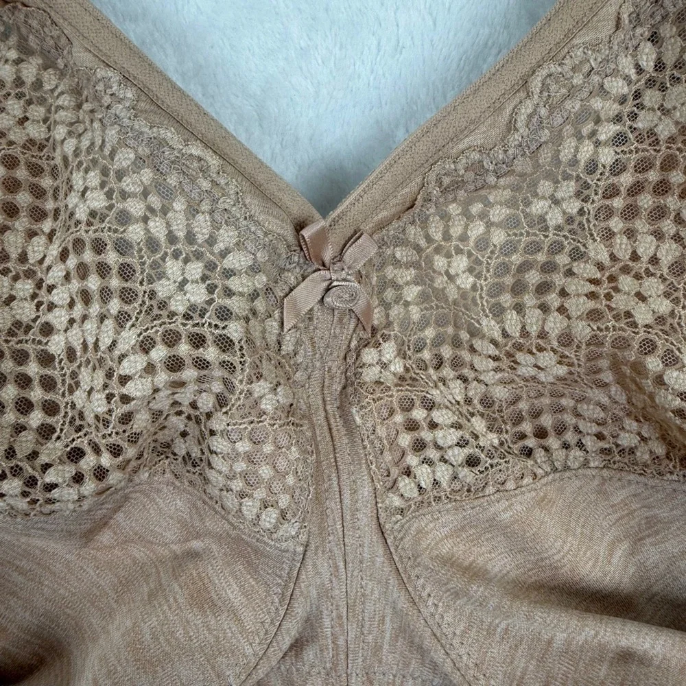 Glamorise 1064 MagicLift Full Figure Lace Support Bra Cafe Tan‎ 44H Mens Womens